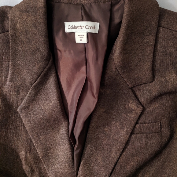 New with tags! Coldwater Creek Brown Blazer Sz 14 - Picture 7 of 12